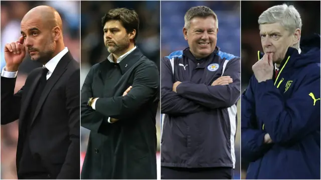 Pep Guardiola, Mauricio Pochettino, Craig Shakespeare and Arsene Wenger