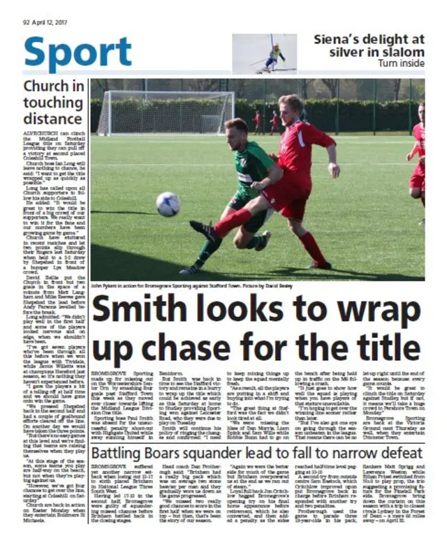 Bromsgrove Advertiser back page