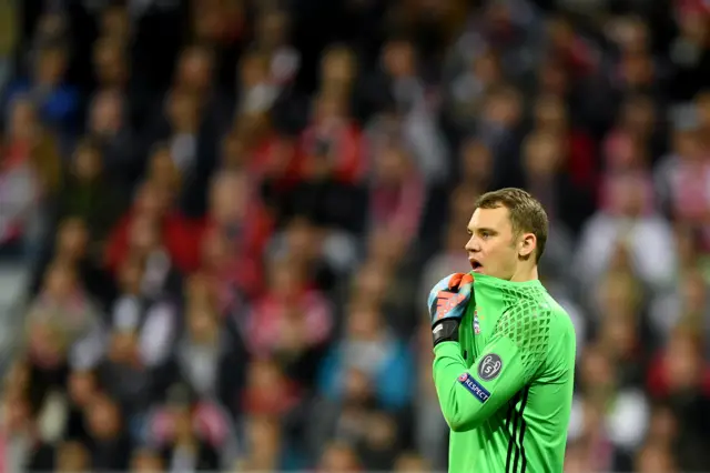 Neuer of Bayern looks dejected