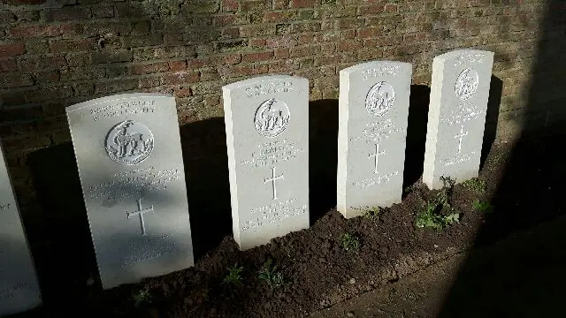 The headstones for four Coventry soldiers killed on the first day of the battle of the Somme