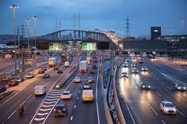 Dartford Crossing at night