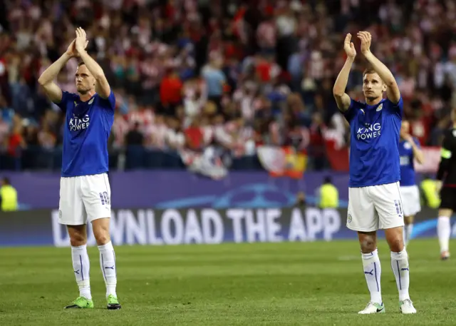 Leicester players applaud