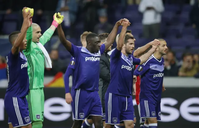 Anderlecht players after the match