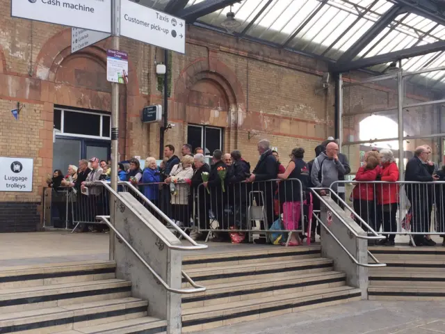 People at Leicester Railway Station