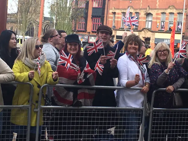 People with flags