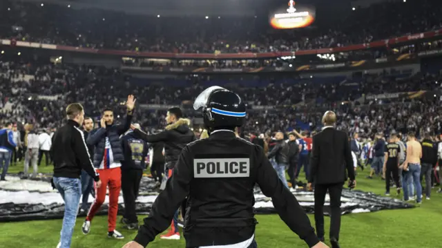 Police on the pitch