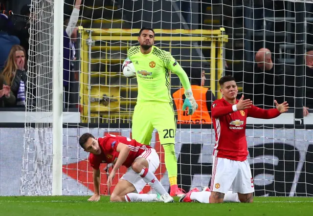 Sergio Romero looks dejected