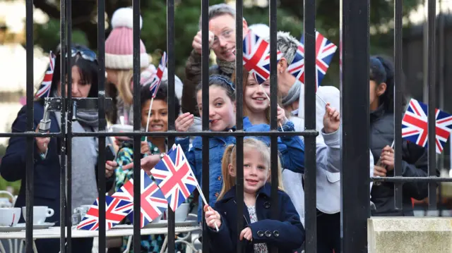 Crowds gather outside Leicester Cathedral