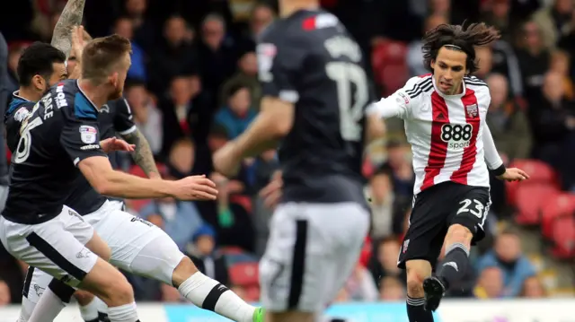 Brentford's Jota (right)