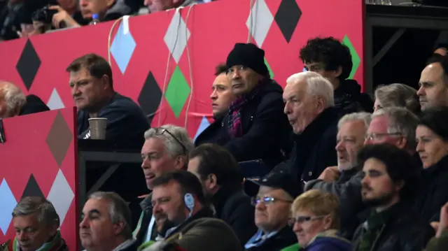 England coach, Eddie Jones watches on