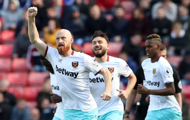 James Collins celebrates