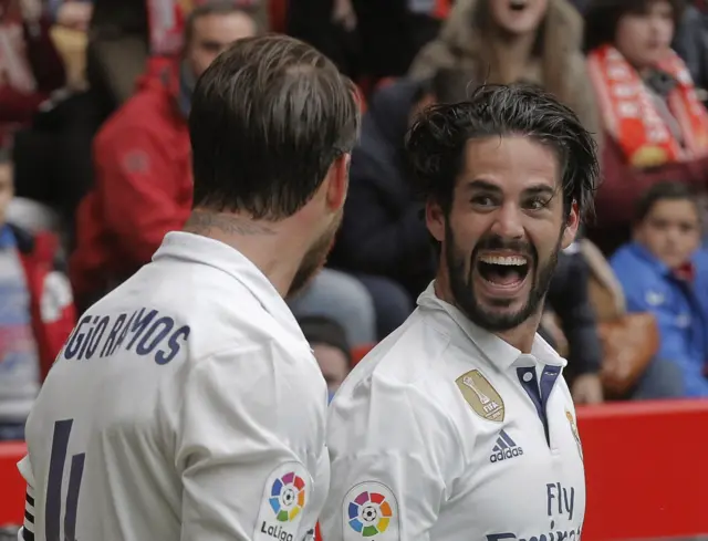 Isco celebrates