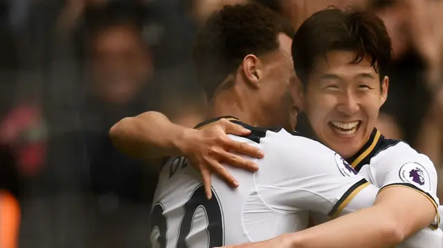 Son Heung-min celebrates