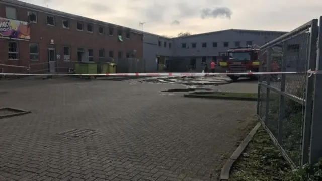 Gutted building after fire