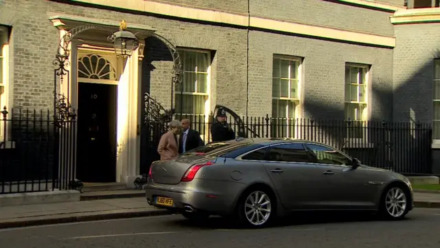 Theresa May leaving Downing Street