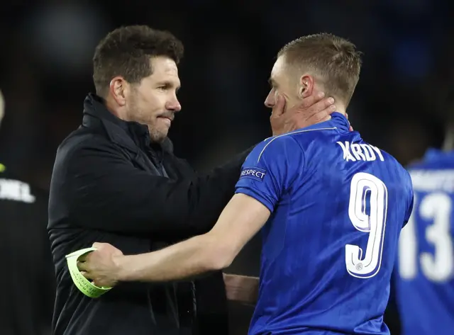 Diego Simeone and Jamie Vardy