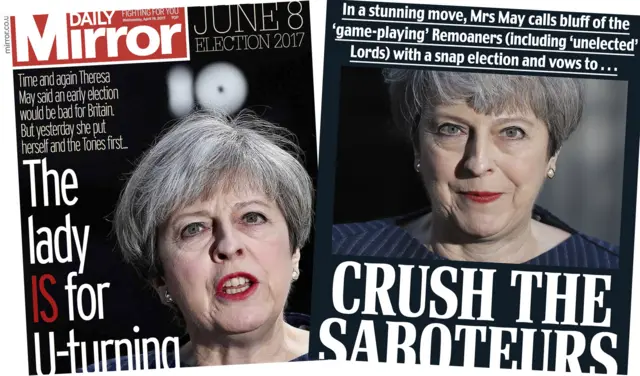 daily mirror and daily mail front pages