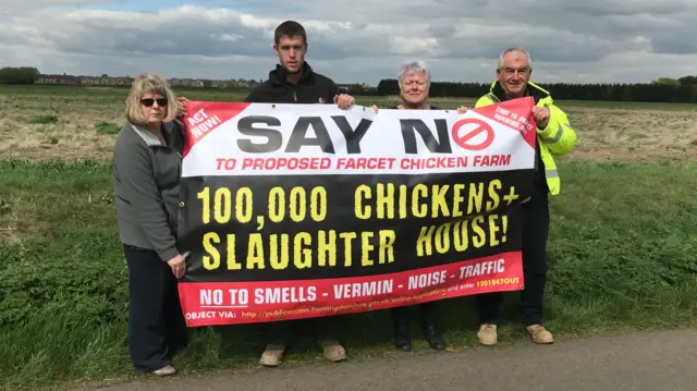 Residents protesting against a chicken farm