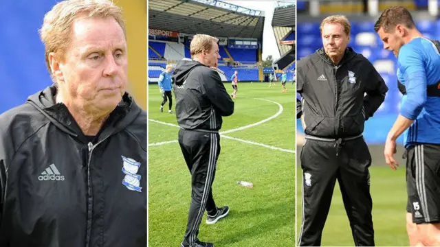 Harry Redknapp leading his first training session at Blues