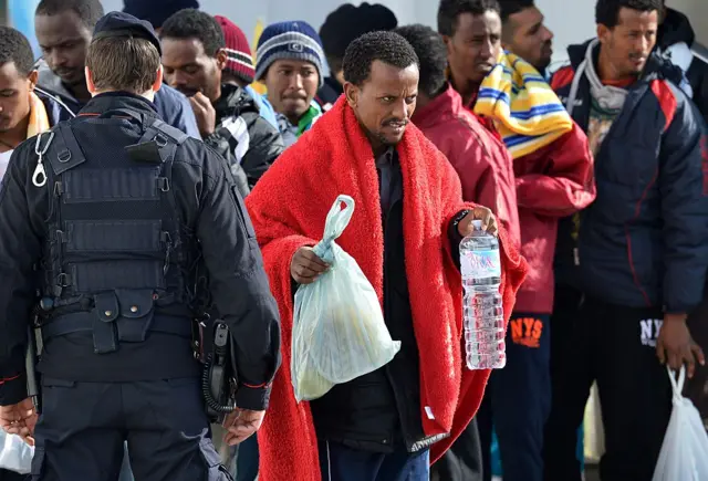 Migrants in Lampedusa