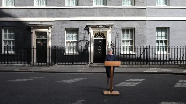 Prime Minister Teresa May outside Downing Street