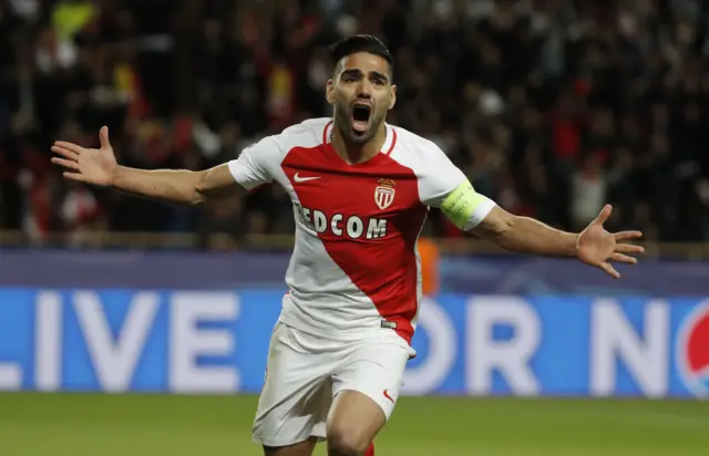 Radamel Falcao celebrates