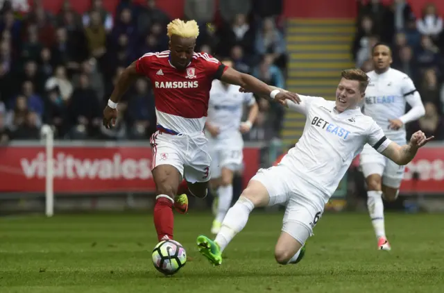 Adama Traore gets away from Alfie Mawson