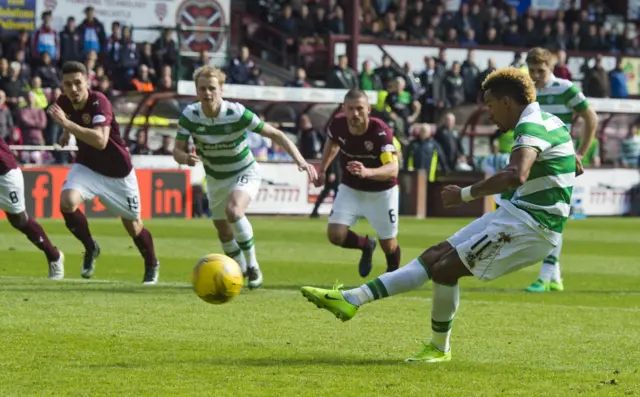 Scott Sinclair completes his hat-trick from the penalty spot