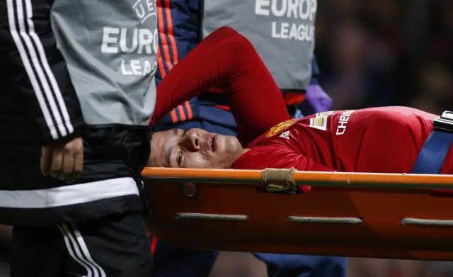 Marcos Rojo is stretchered