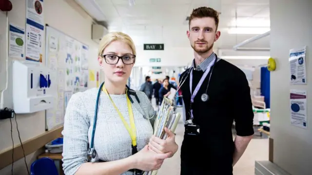 Junior doctors Emily and Sam