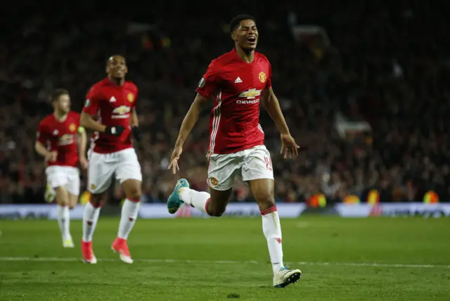 Marcus Rashford celebrates