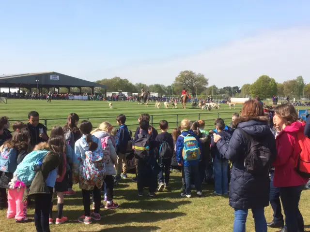 Children watching display at Trinity Park