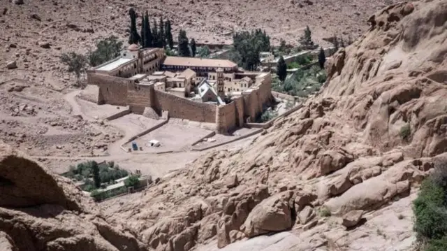 St Catherine's monastery is located at the foot of Mount Sinai