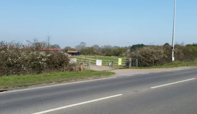 land at Weeley where homes were planned