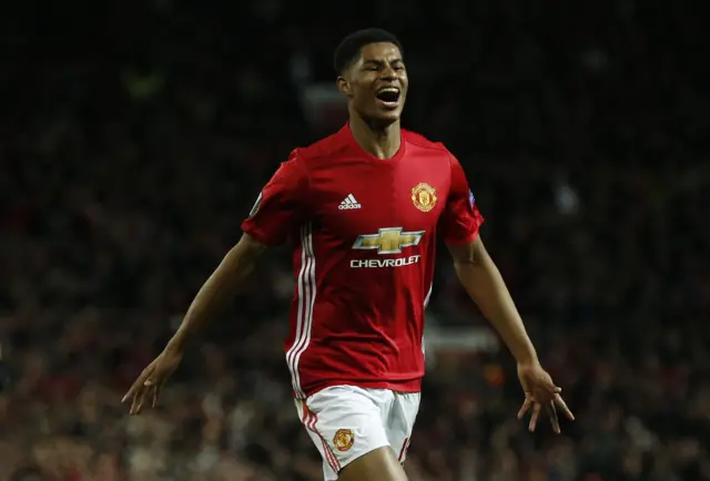 Marcus Rashford celebrates