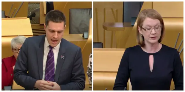 Tory MSP Ross Thomson and Further Education Minister Shirley-Anne Somerville