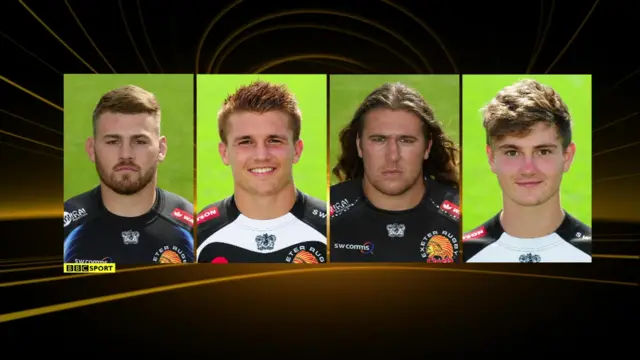 Jack Maunder, Harry Williams, Henry Slade and Luke Cowan Dickie