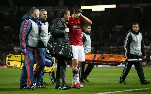 Zlatan Ibrahimovic receives medical attention