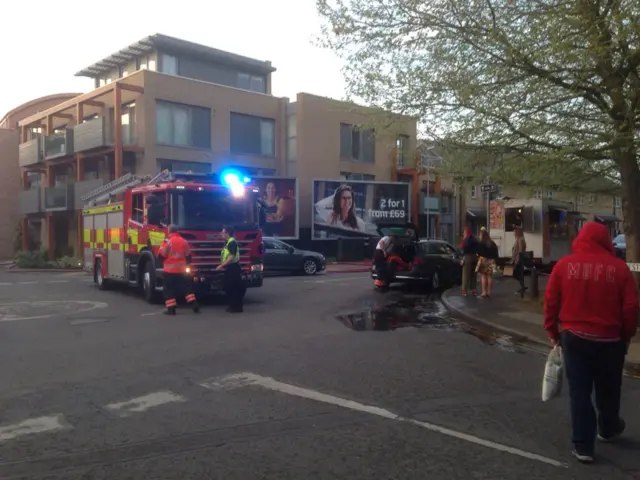 Fire engines outside a student flat