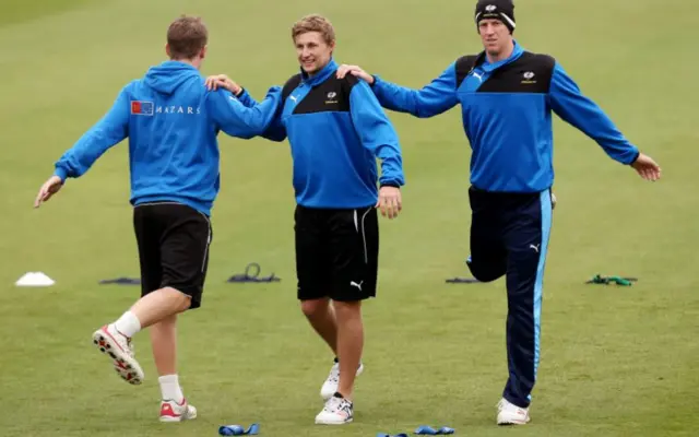 Gary Ballance, Joe Root and Steven Patterson