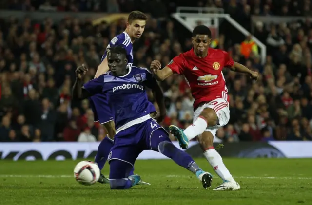 Manchester United playing Anderlecht