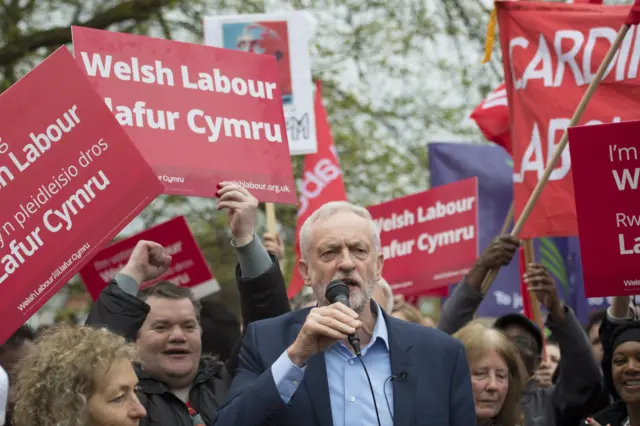 Jeremy Corbyn in Cardiff