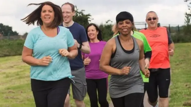 A group of runners