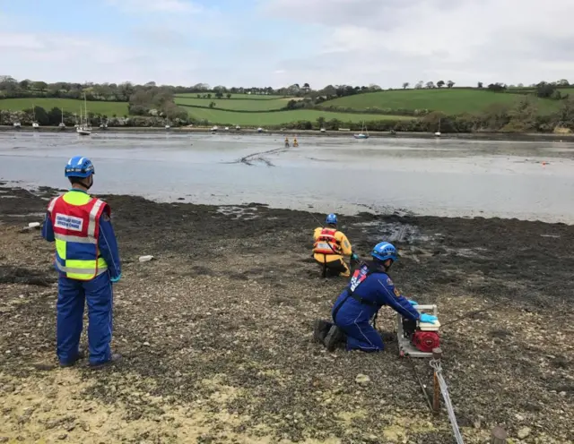 Mud rescue. Pic: Falmouth Coastguard Rescue Team