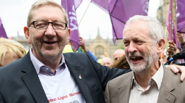 Len McCluskey and Jeremy Corbyn