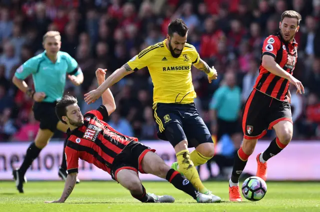 Alvaro Negredo is tackled