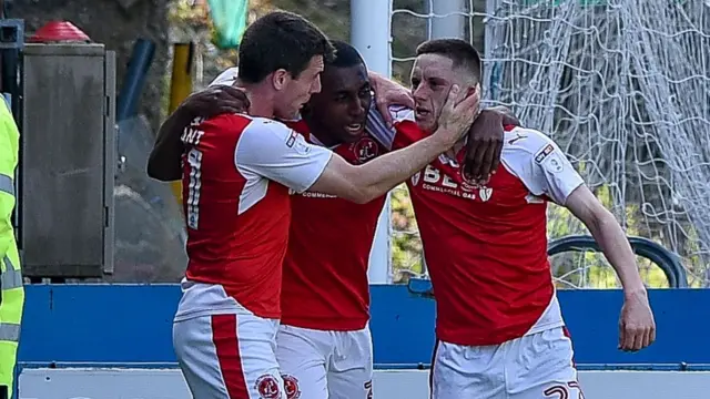 Fleetwood celebrate Ashley Hunter's goal