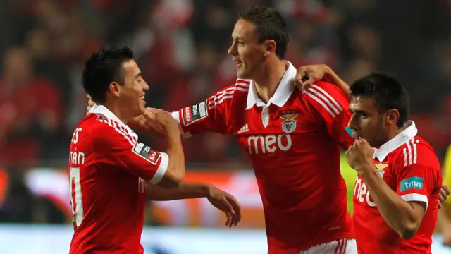 Nemanja Matic celebrates for Benfica