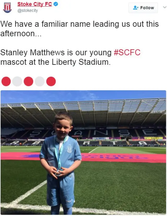 Stanley Matthews mascot at Stoke