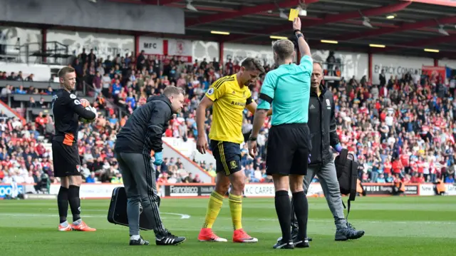 Gaston Ramirez is booked